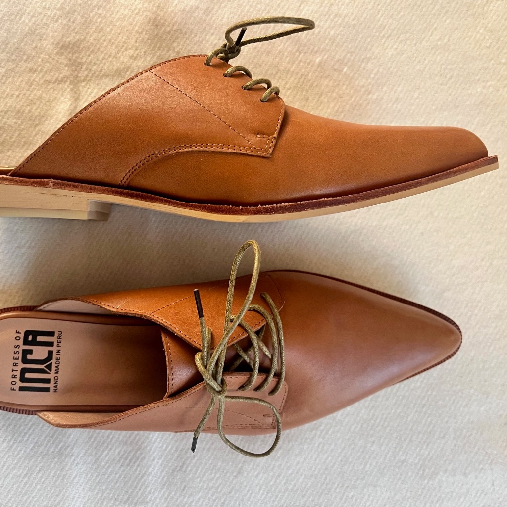 Fortress Of Inca - Brown Leather Oxford/Saddle Shoe Mules (39)